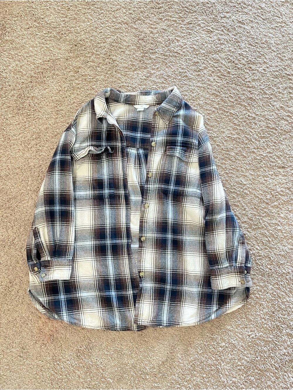 Men’s H&M Oversized Relaxed Fit Flannel Plaid Shirt Size XXL